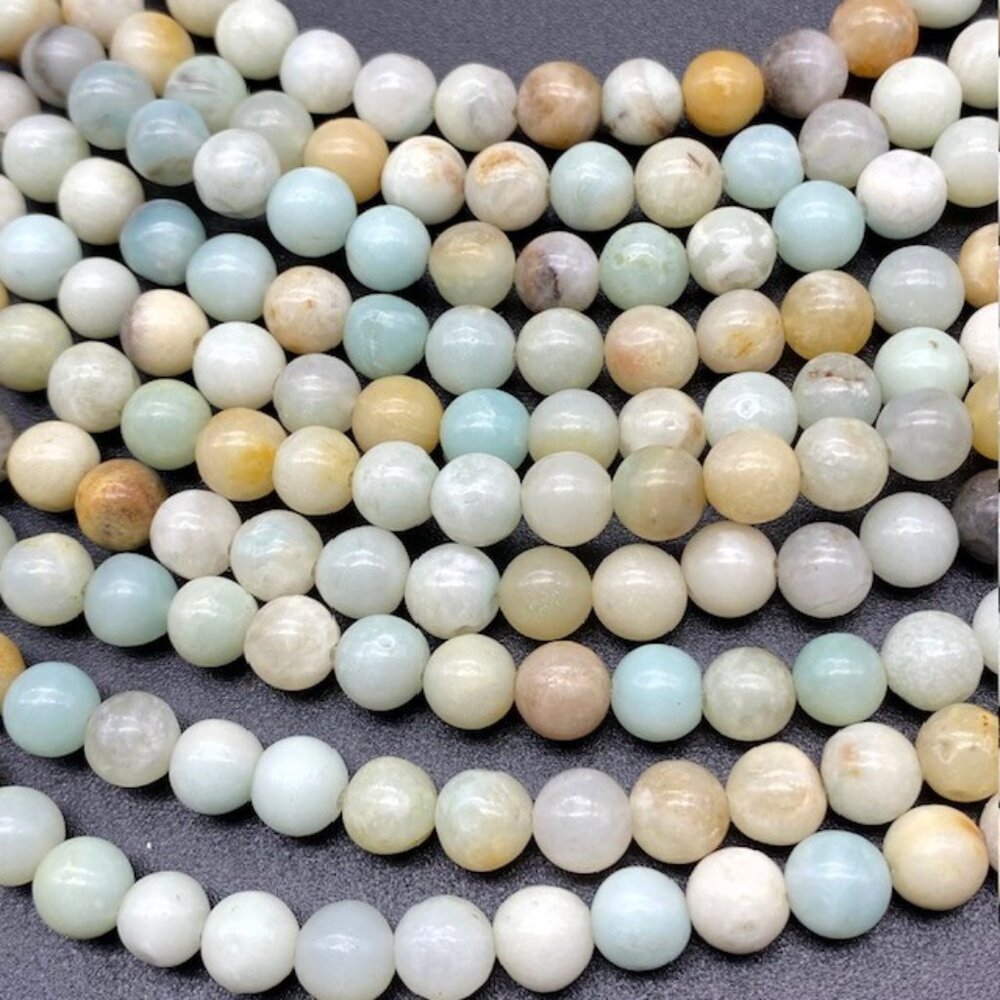 6mm Amazonite Genuine Semi Precious Natural Gemstone Bead Strand